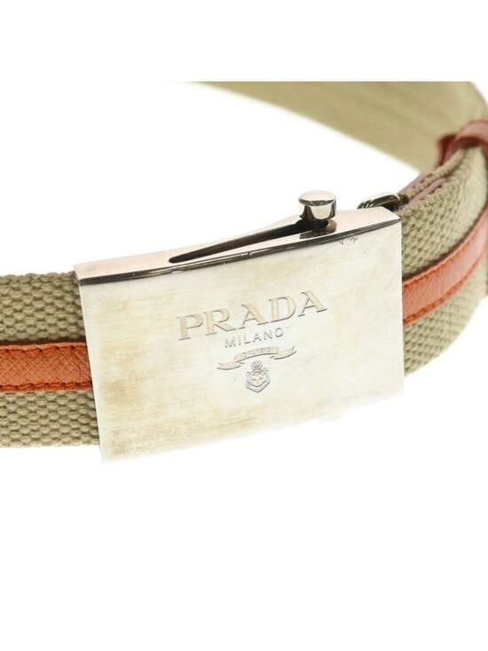 Prada Gacha Belt Silver Beige Orange